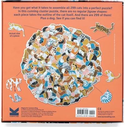 Dėlionė LAURENCE KING 299 Cats (and a dog) kačiukų formos detalės