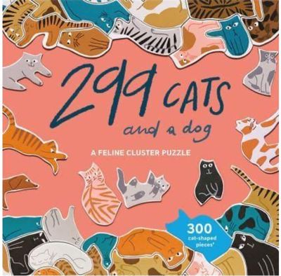 Dėlionė LAURENCE KING 299 Cats (and a dog) kačiukų formos detalės