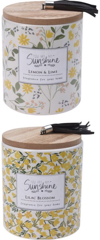 Žvakė keramikiniame indelyje LEMON/GREEN/LILAC, įv.rūšys, 9 cm