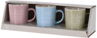 Porceliano puodelių rinkinys COFFE TIME, įv.rūšys, 3x100 ml