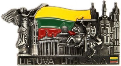 Magnetas Lietuva – Vilnius 103 x 70 mm, pagamintas iš metalo