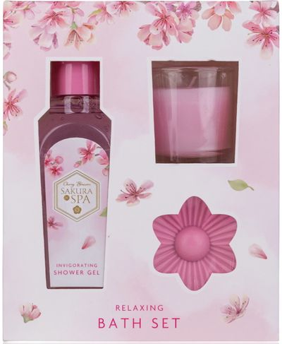 Vonios rinkinys SAKURA SPA (dušo želė+muilas+žvakė), 110 ml+25 g