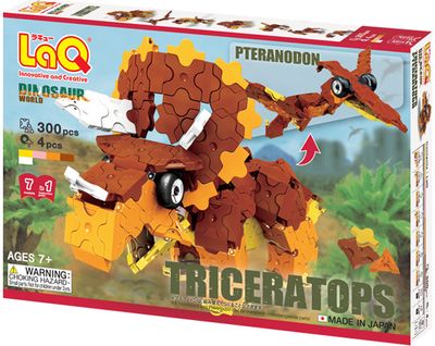 Japoniškas konstruktorius LaQ Dinosaur World Triceratops & Pteranodon