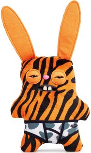 Pliušinis monstriukas FUGGLER Rabid Rabbit, oranžinis su dryžiais