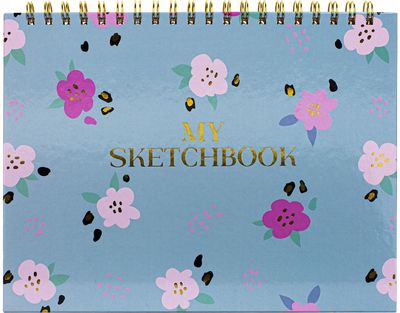 Eskizavimo albumas POSH+POP FLOWER+25 geliniai rašikliai, Blue