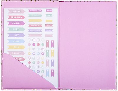 Savaitės planuoklis POSH+POP FLOWER su lipdukais, Pink