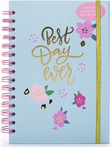 Užrašinė POSH+POP FLOWER su lipniais lapeliais, A5, Blue