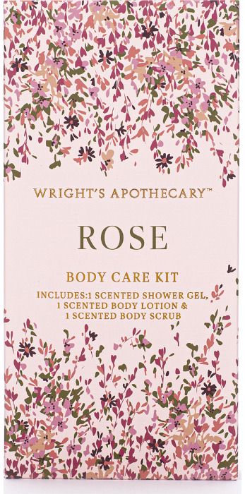Kūno priežiūros rinkinys ROSE (kūno losjonas+dušo želė+kūno šveitiklis), 100ml+1 00ml+50ml