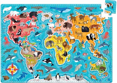 Lavinamoji dėlionė BANANAPANDA Puzzlove Animals Around the World 60 det. 