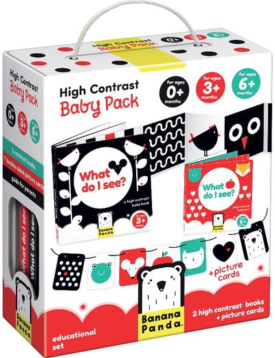 Lavinamasis rinkinys kūdikiui BANANAPANDA High Contrast Baby Pack 0+/3m+/6m+