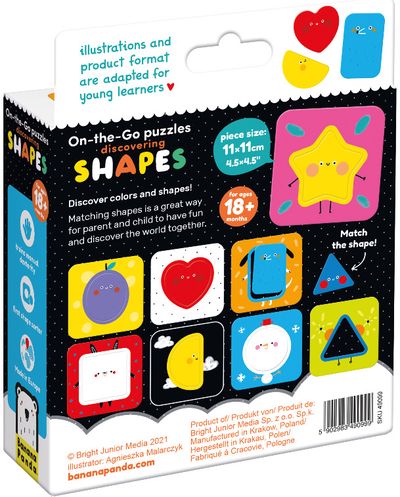 Lavinamasis žaidimas BANANAPANDA On-the-Go Puzzle Discovering Shapes 18m+
