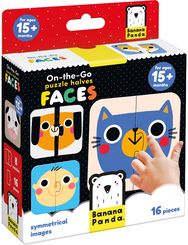 Lavinamasis žaidimas BANANAPANDA On-the-Go Puzzle Halves Faces 15m+