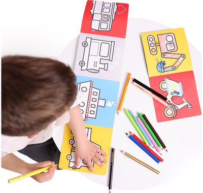 Spalvinimo kortelės BANANAPANDA Looong Coloring Books: Ready to Color Vehicles 2 +