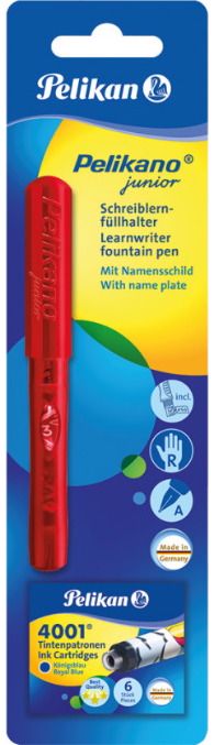 Plunksnakotis PELIKAN JUNIOR + 6 kapsulės, A, įv.spalvų
