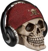 Taupyklė SKULL WITH EARPHONES, įv.spalvos, 17x14 cm