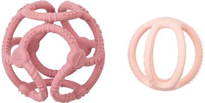 Kūdikio žaislas NATTOU kamuoliukai šviesiai ir tamsiai rožinis, 2 vnt.