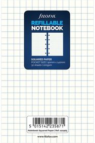 Priedai FILOFAX užrašinėms: lapai langeliais, Personal, 100 gsm, 32 l.