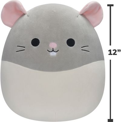 Pliušinis žaislas SQUISHMALLOWS Grey & White Rat 30 cm, W14