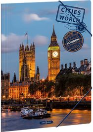 Aplankas kartoninis Cities LONDON su guma, A4