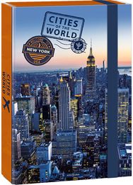 Dėklas sąsiuviniams Cities NEW YORK su guma, A4