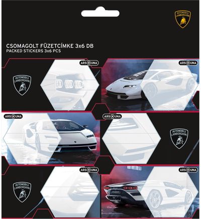 Lipdukai sąsiuviniams LAMBORGHINI 5254, 3x6 vnt