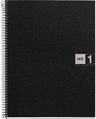 Sąsiuvinis PP THE ORIGINAL1, A4, 70 g, 80 l., langeliais, Black-Grey