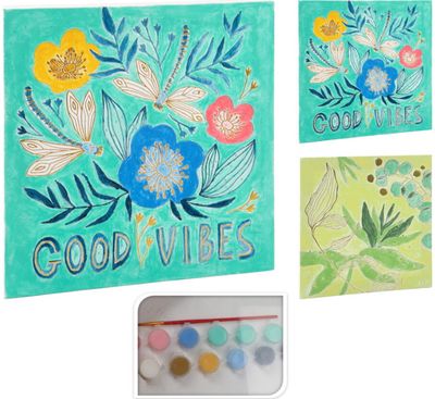 Kūrybinis tapybos rinkinys PAINT SET WITH CANVAS 25X25