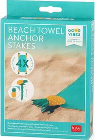 Paplūdimio rankšluosčių kuoliukų rinkinys PINEAPPLE, 4 vnt