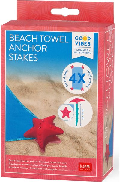 Paplūdimio rankšluosčių kuoliukų rinkinys STARFISH, 4 vnt
