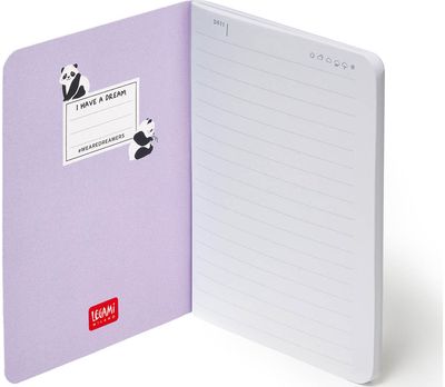 Užrašinė Legami PANDA, A6, 100 g, 80 l., linijomis