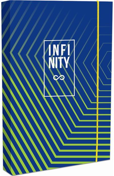 Dėklas sąsiuviniams Lastva INFINITY su guma, A4, 2 cm