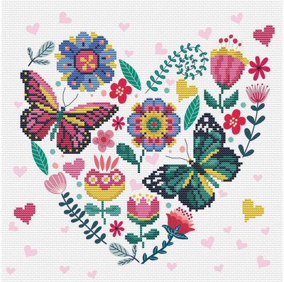 Siuvinėjimo kryželiu rinkinys NEEDLEWORLD ART LOVE GARDEN 30,5x30,5 cm.