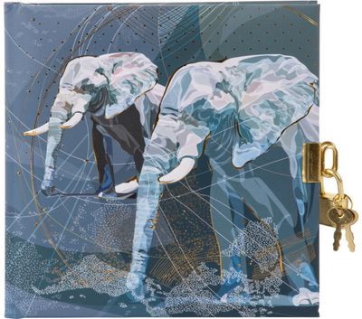 Dienoraštis GB ELEPHANTS su spynele, 17x17 cm, 96 psl.