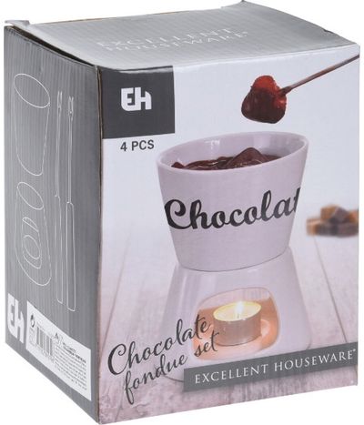 Šokolado fondiu rinkinys CHOCOLATE, 12,5x12,5x15,5 cm