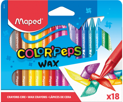 Vaškinės kreidelės MAPED ColorPeps, 18 spalvų