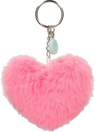 Raktų pakabukas POMPON HEART FUCSIA