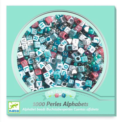 Kūrybinis papuošalų rinkinys DJECO Alphabet beads - Silver