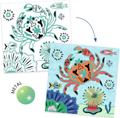 Kūrybinis spalvinimo rinkinys DJECO Colouring surprises Under the sea