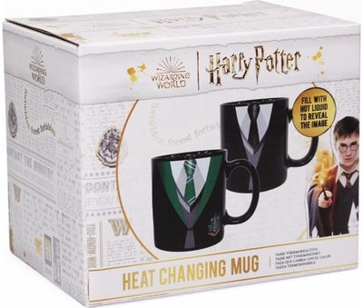 Spalvą keičiantis keramikinis puodelis HARRY POTTER SLYTHERIN UNIFOM, 400 ml