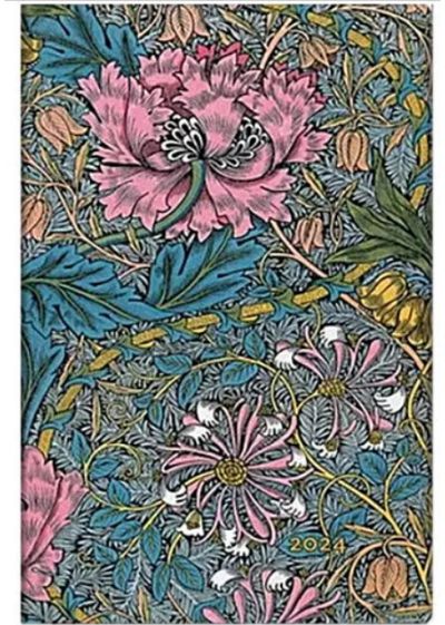 Darbo knyga PAPERBLANKS 2024 Morris Pink Honeysuckle Mini Day-at-a-time