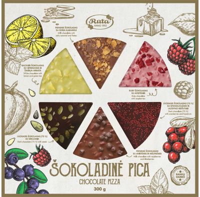 Šokolado rinkinys ŠOKOLADINĖ PICA, 300 g