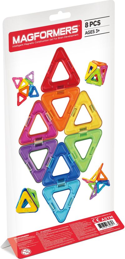 MAGFORMERS Magnetinis rinkinys „Trikampiai“, 8 vnt.