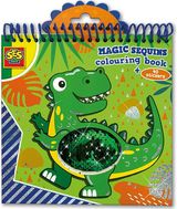 SES Magiška spalvinimo knygelė su blizgučiais „Dinozaurai“