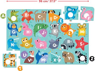 Lavinamoji dėlionė BANANAPANDA Suuuper Size Puzzle Alphabet Match 50 det.