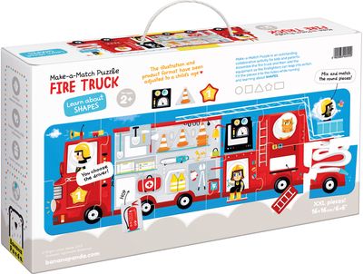 Dėlionė BANANAPANDA Make-a-Match Puzzle Fire Truck 23 det.