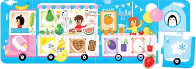 Dėlionė BANANAPANDA Make-a-Match Puzzle Food Truck 23 det.