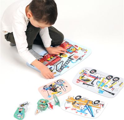 Lavinamasis žaidimas BANANAPANDA Figure It Out Puzzles Vehicles in Action