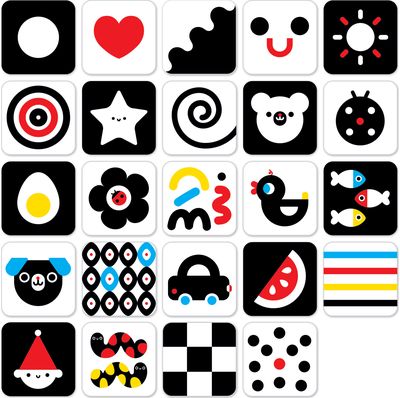 Lavinamosios kortelės kūdikiams BANANAPANDA High Contrast Baby Cards