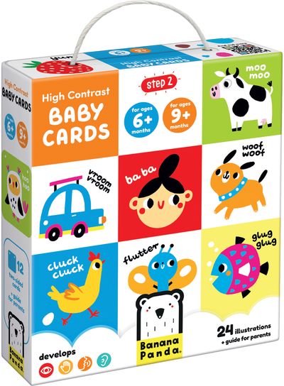 Lavinamosios kortelės kūdikiams BANANAPANDA High Contrast Baby Cards