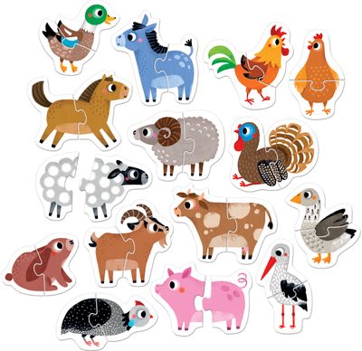 Lavinamoji dėlionė BANANAPANDA Progressive Puzzles Farm Animals